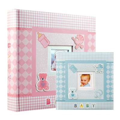 Guangmei high quality printing cover baby photo album paper slip in 4"x6" album 2 up to hold 200 photos lovely baby photo albums