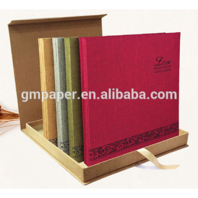 Arrival auto stick album with box fabric cover photo album 10x12 inch adhesive album